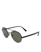 Dolce & Gabbana Matte Black Steel Frame Gray Lens Sunglasses
