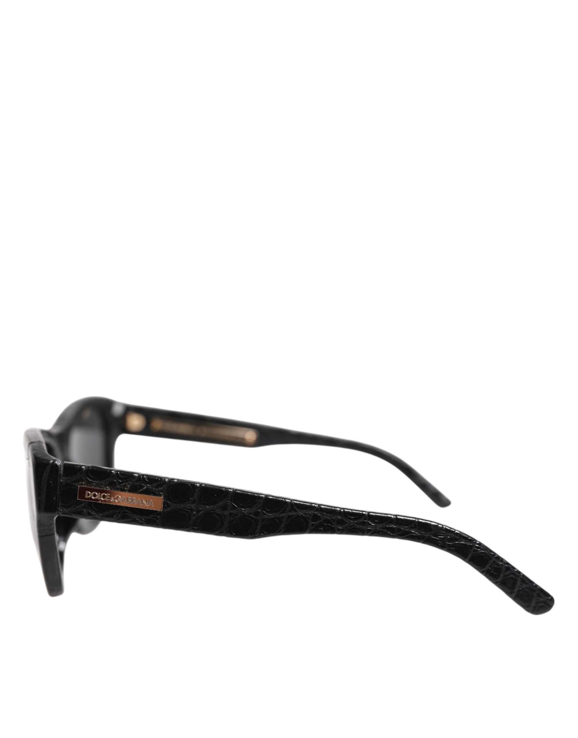 Dolce & Gabbana DG4177 Black Leather Frame Tinted Lens Sunglasses - Zeiniez