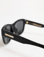 Dolce & Gabbana DG4177 Black Leather Frame Tinted Lens Sunglasses - Zeiniez