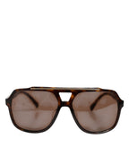 Dolce & Gabbana Dark Brown Tortoise Shell Pilot Frame Sunglasses - Zeiniez