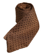 Dolce & Gabbana Brown 100% Silk Adjustable Necktie Men Accessory Tie - Zeiniez