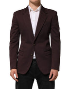 Dolce & Gabbana Maroon Cotton 2 Buttons Suit Jacket Blazer - Zeiniez
