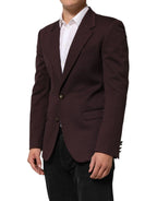 Dolce & Gabbana Maroon Cotton 2 Buttons Suit Jacket Blazer - Zeiniez