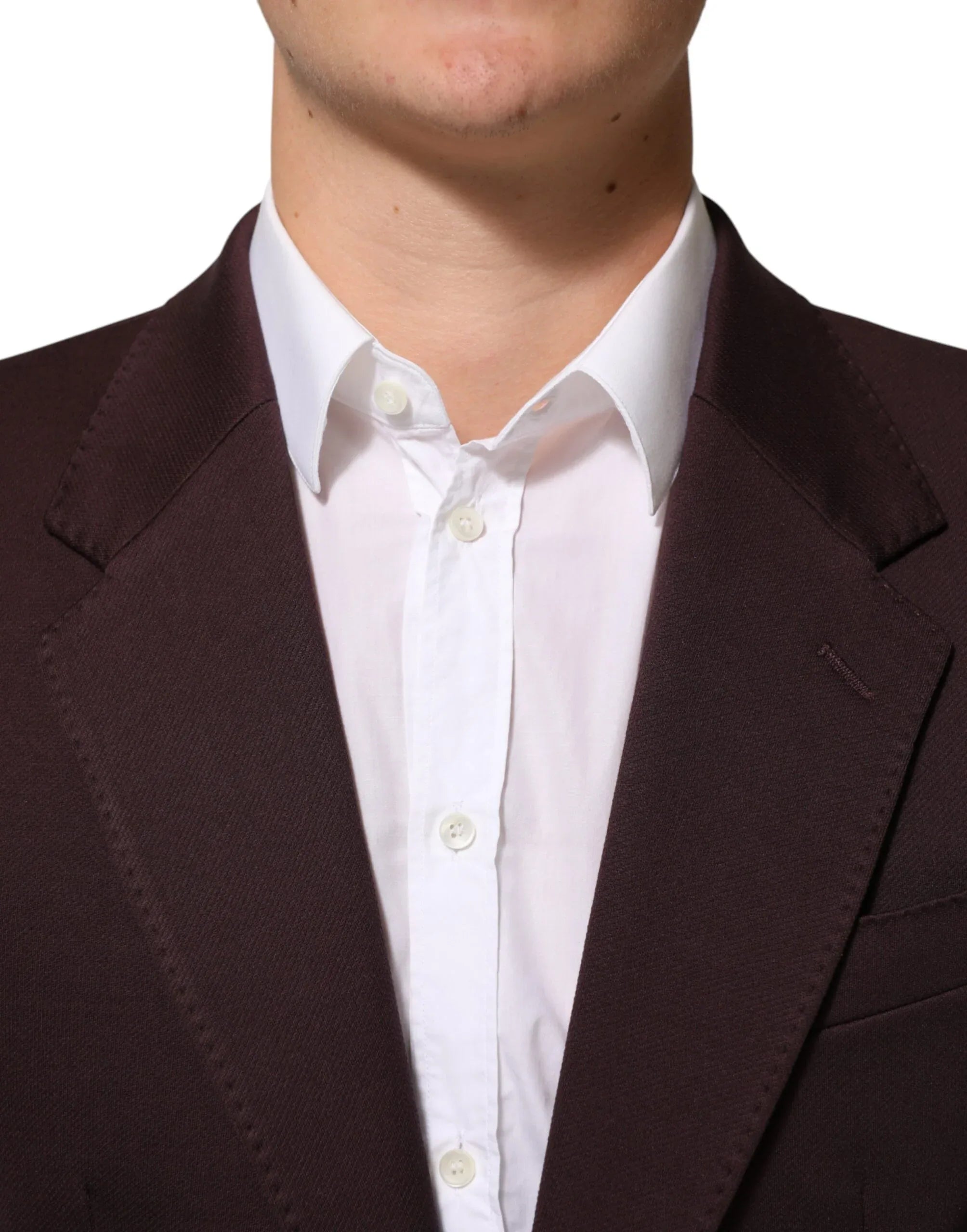 Dolce & Gabbana Maroon Cotton 2 Buttons Suit Jacket Blazer - Zeiniez