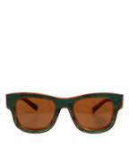 Dolce & Gabbana DG4391 Green Brown Acetate Square Frame Unisex Sunglasses - Zeiniez