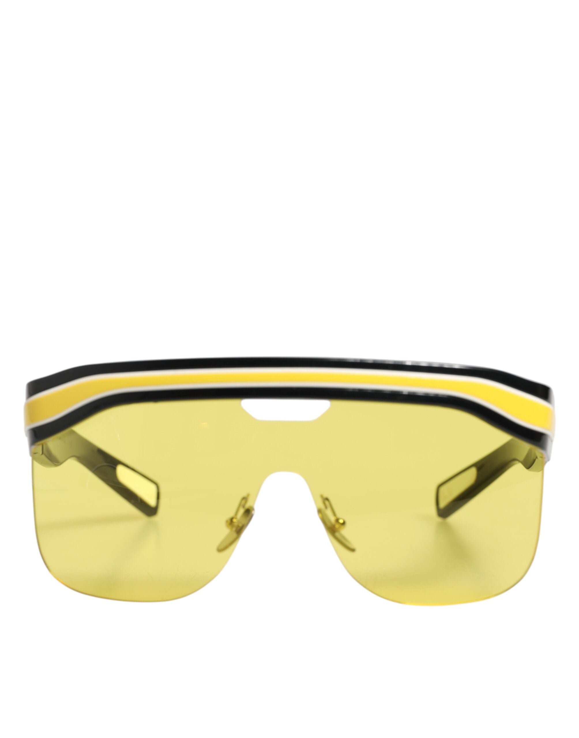 Dolce & Gabbana DG6162 Shield Black Yellow White Polyamide Sunglasses - Zeiniez