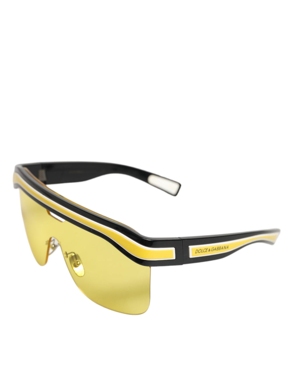 Dolce & Gabbana DG6162 Shield Black Yellow White Polyamide Sunglasses - Zeiniez