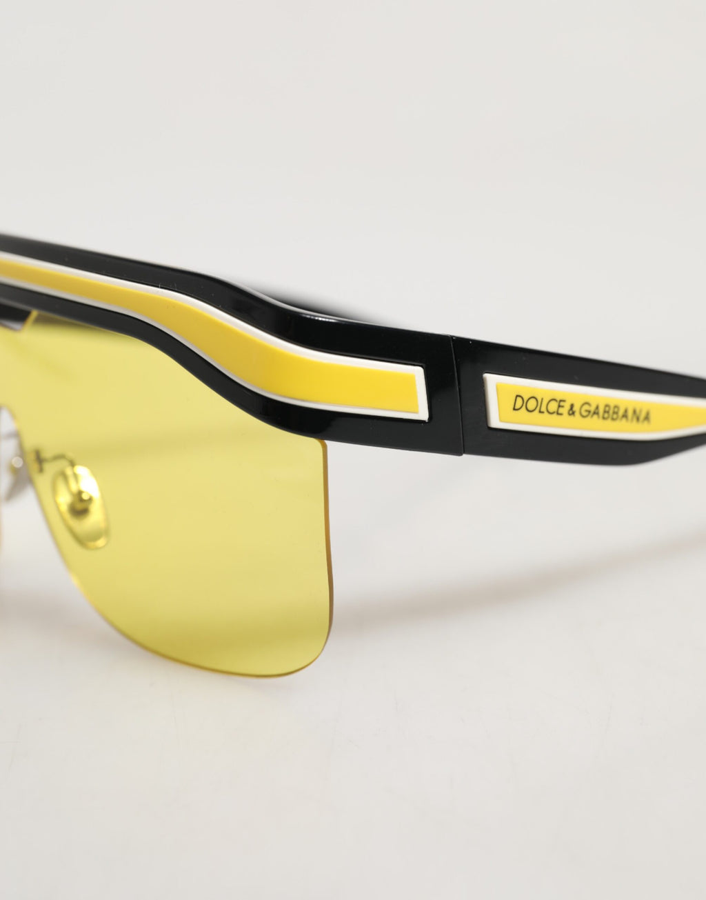 Dolce & Gabbana DG6162 Shield Black Yellow White Polyamide Sunglasses - Zeiniez