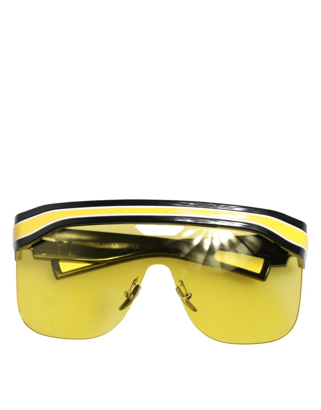Dolce & Gabbana DG6162 Shield Black Yellow White Polyamide Sunglasses - Zeiniez
