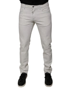 Dolce & Gabbana White Cotton Stretch Skinny Men Denim Jeans - Zeiniez