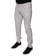 Dolce & Gabbana White Cotton Stretch Skinny Men Denim Jeans - Zeiniez