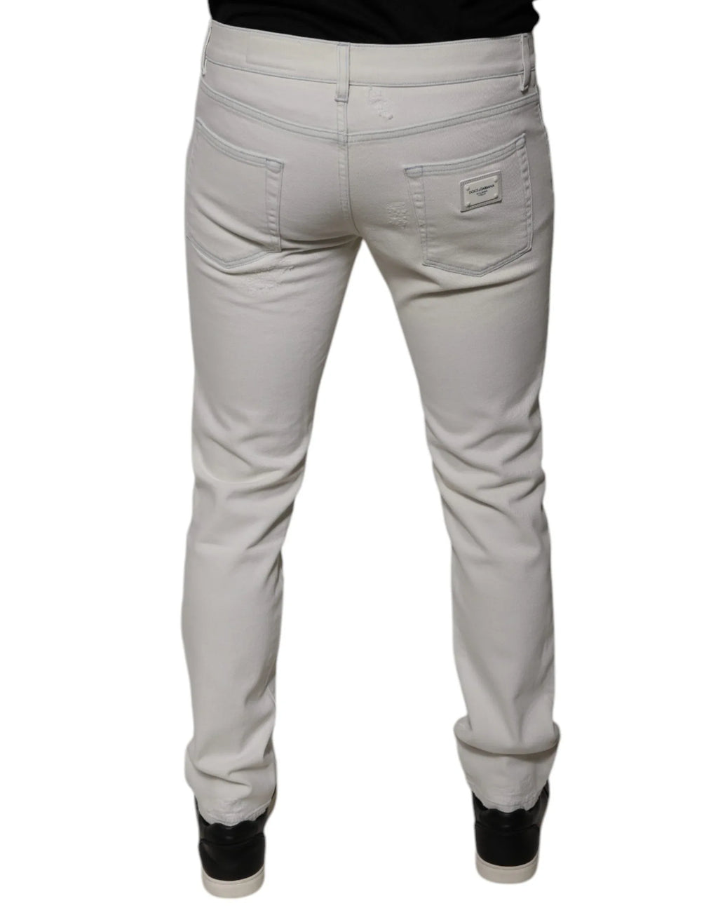 Dolce & Gabbana White Cotton Stretch Skinny Men Denim Jeans - Zeiniez