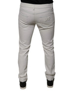 Dolce & Gabbana White Cotton Stretch Skinny Men Denim Jeans - Zeiniez