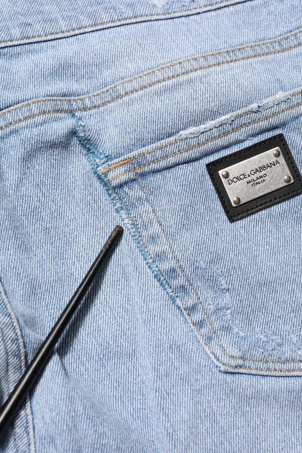 Dolce & Gabbana Blue Cotton Distressed Slim Fit Denim Jeans - Zeiniez