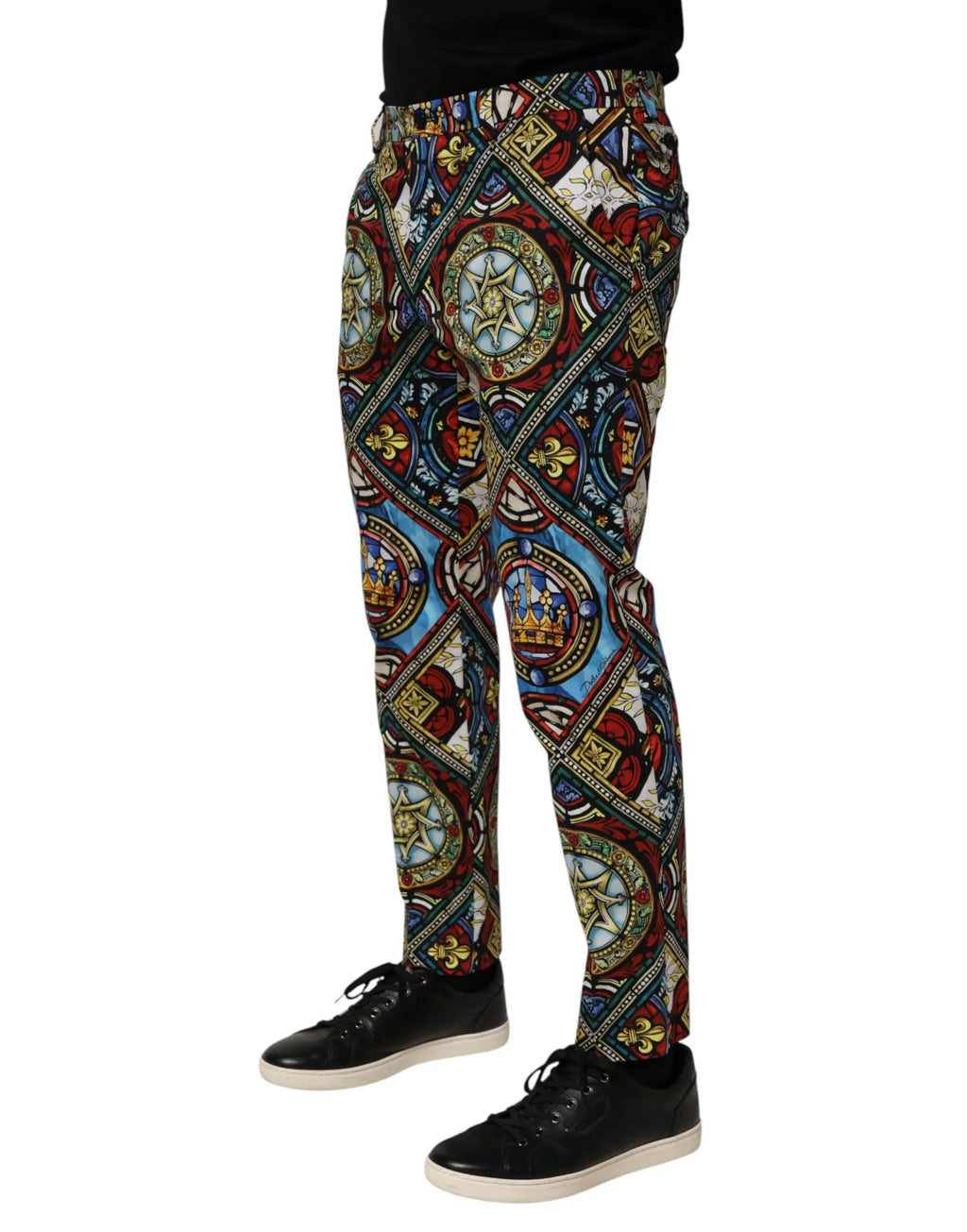 Dolce & Gabbana Multicolor Stained Glass Window Style Print Men Pants - Zeiniez