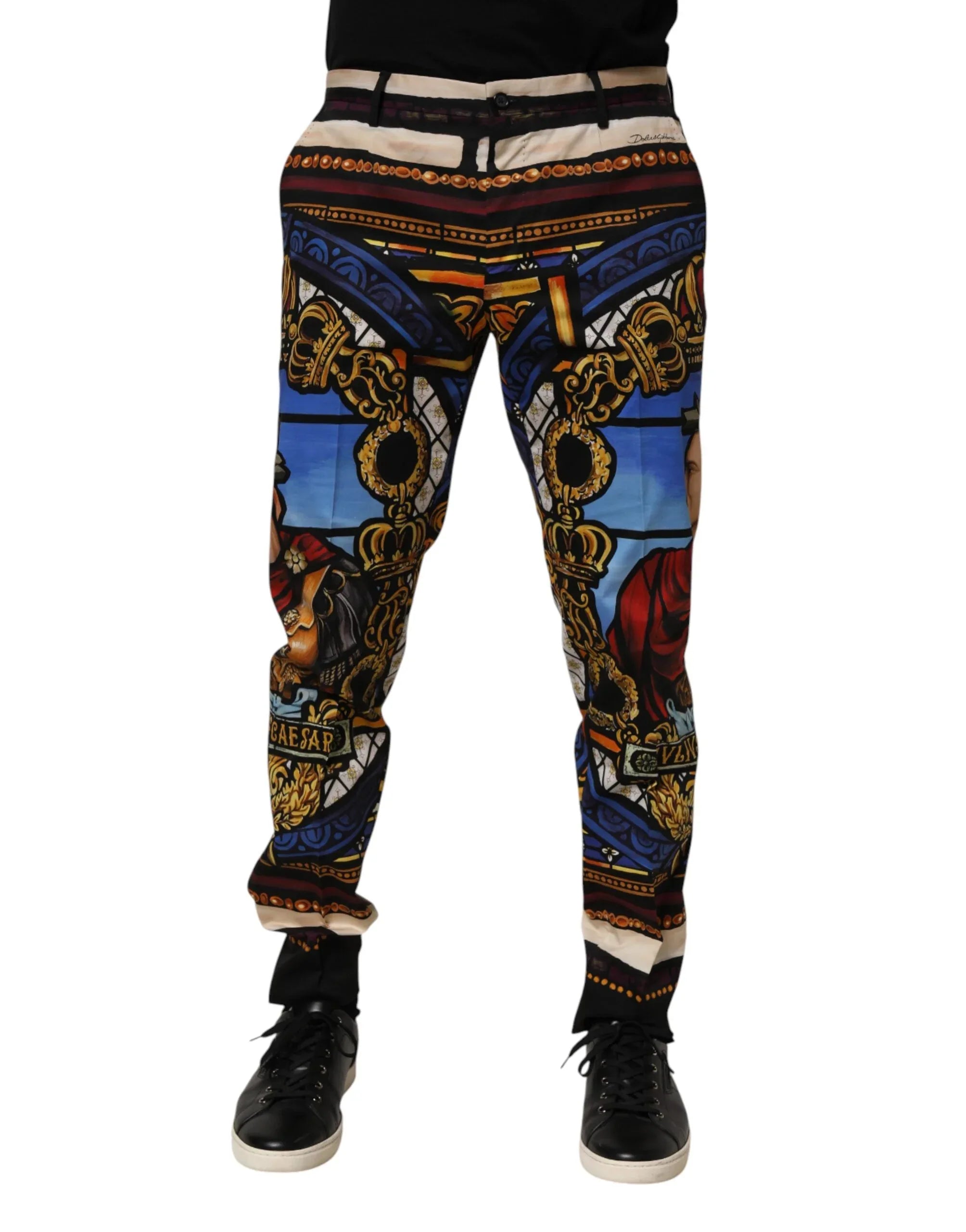 Dolce & Gabbana Multicolor Julias Ceasar Print Tapered Pants - Zeiniez