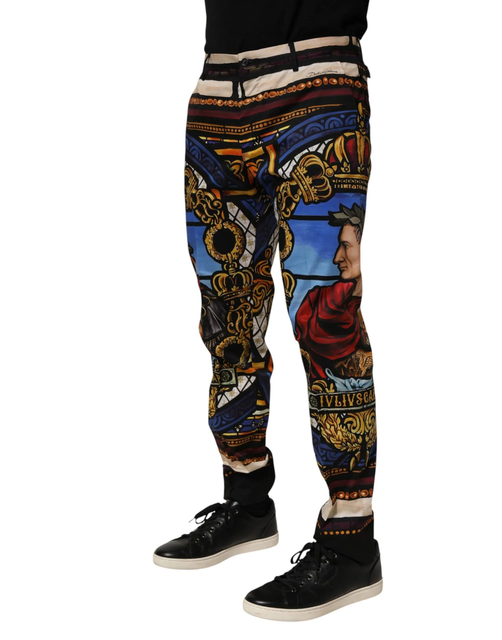 Dolce & Gabbana Multicolor Julias Ceasar Print Tapered Pants - Zeiniez