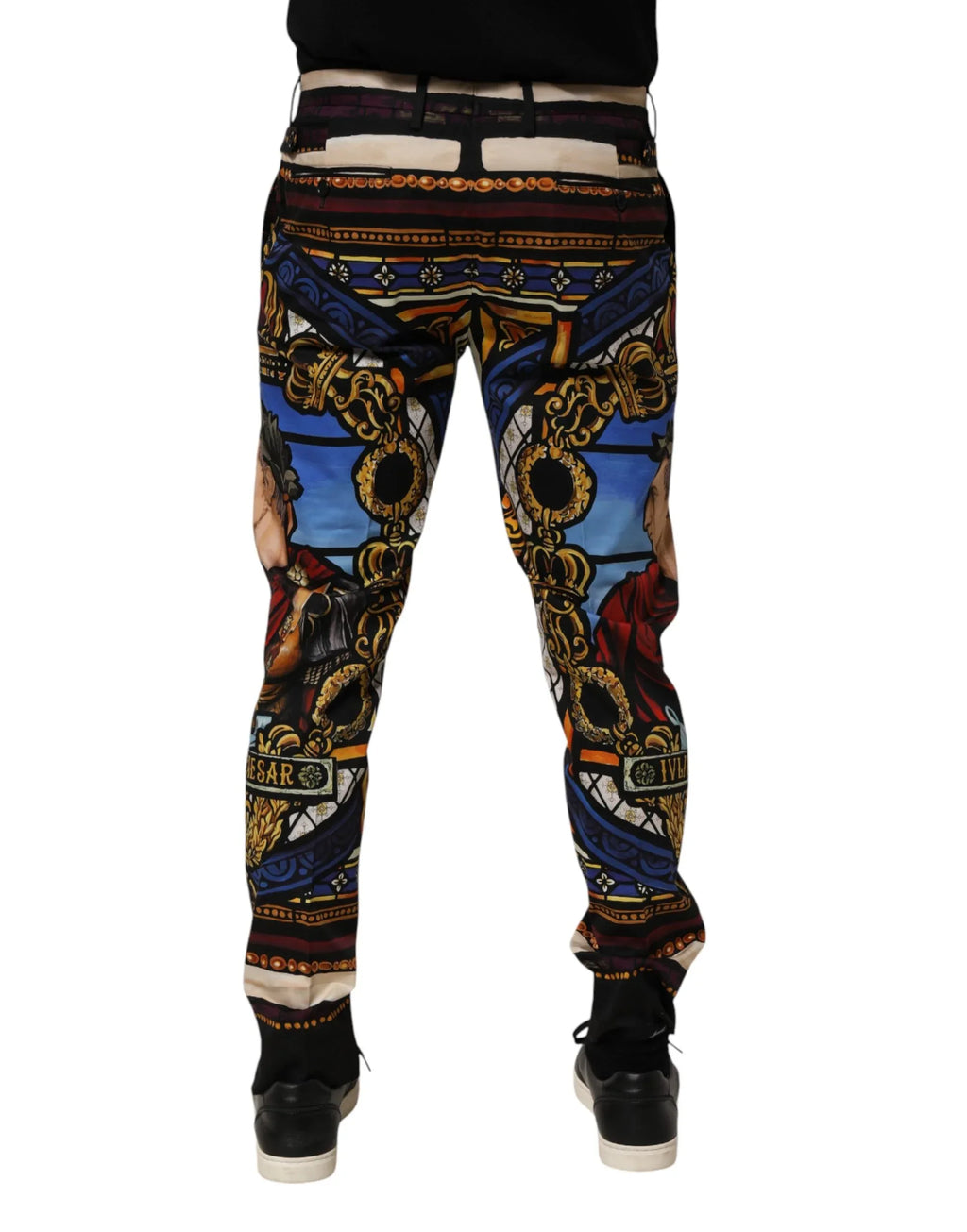 Dolce & Gabbana Multicolor Julias Ceasar Print Tapered Pants - Zeiniez