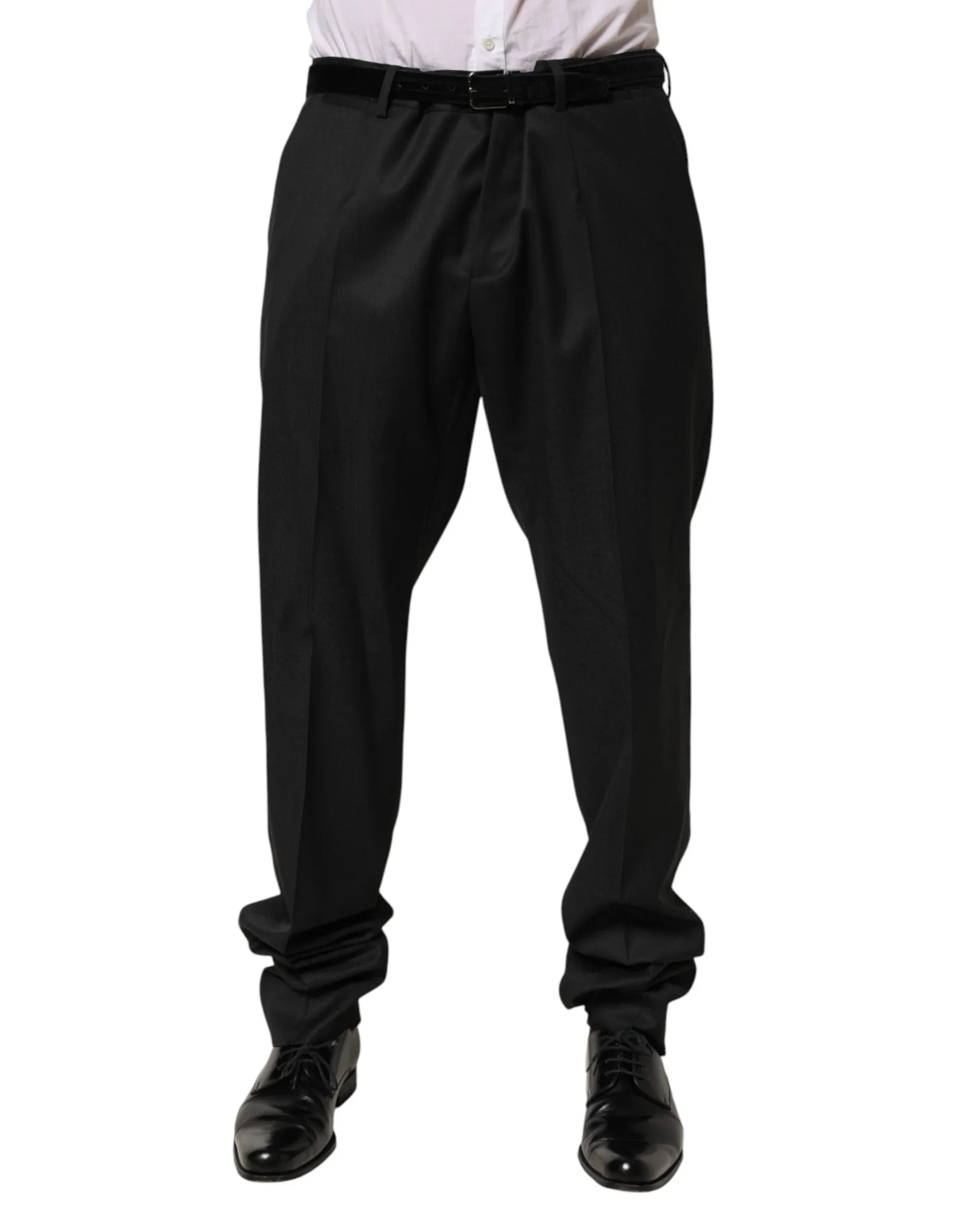 Dolce & Gabbana Black Wool Formal Dress Men Trouser Pants - Zeiniez