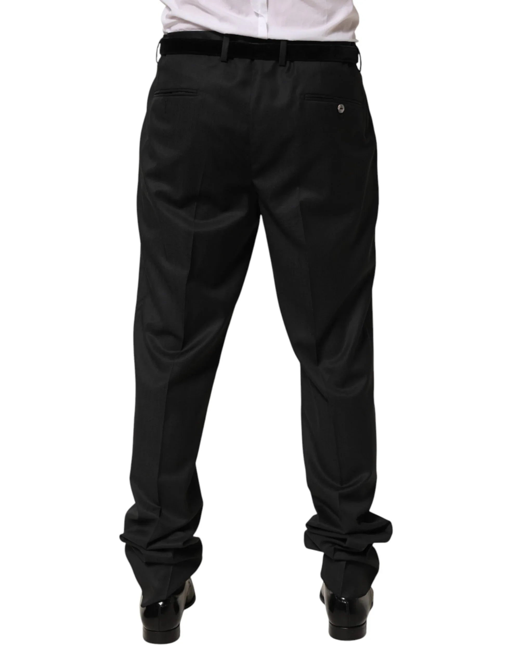 Dolce & Gabbana Black Wool Formal Dress Men Trouser Pants - Zeiniez