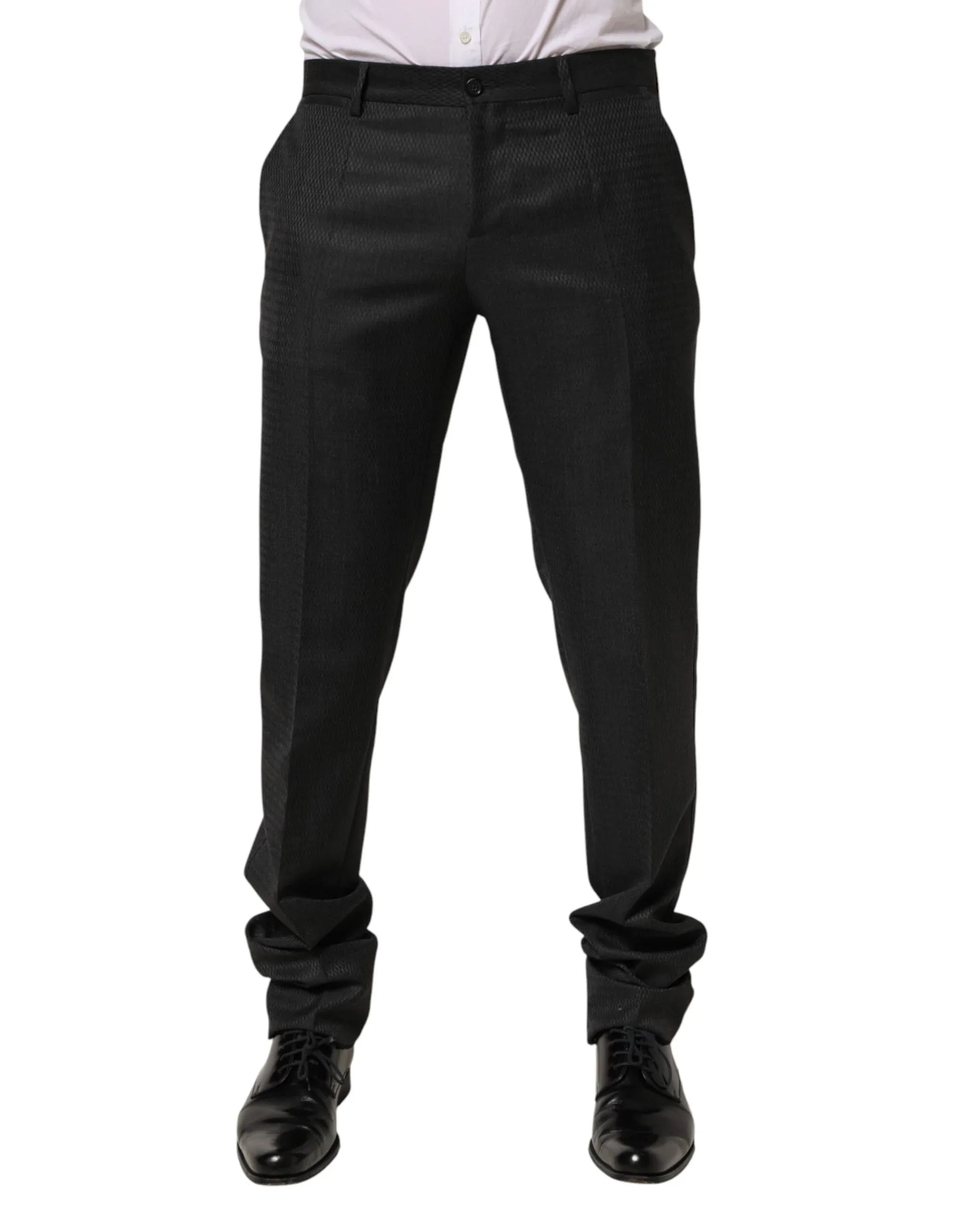 Dolce & Gabbana Black Wool Formal Dress Men Trouser Pants - Zeiniez