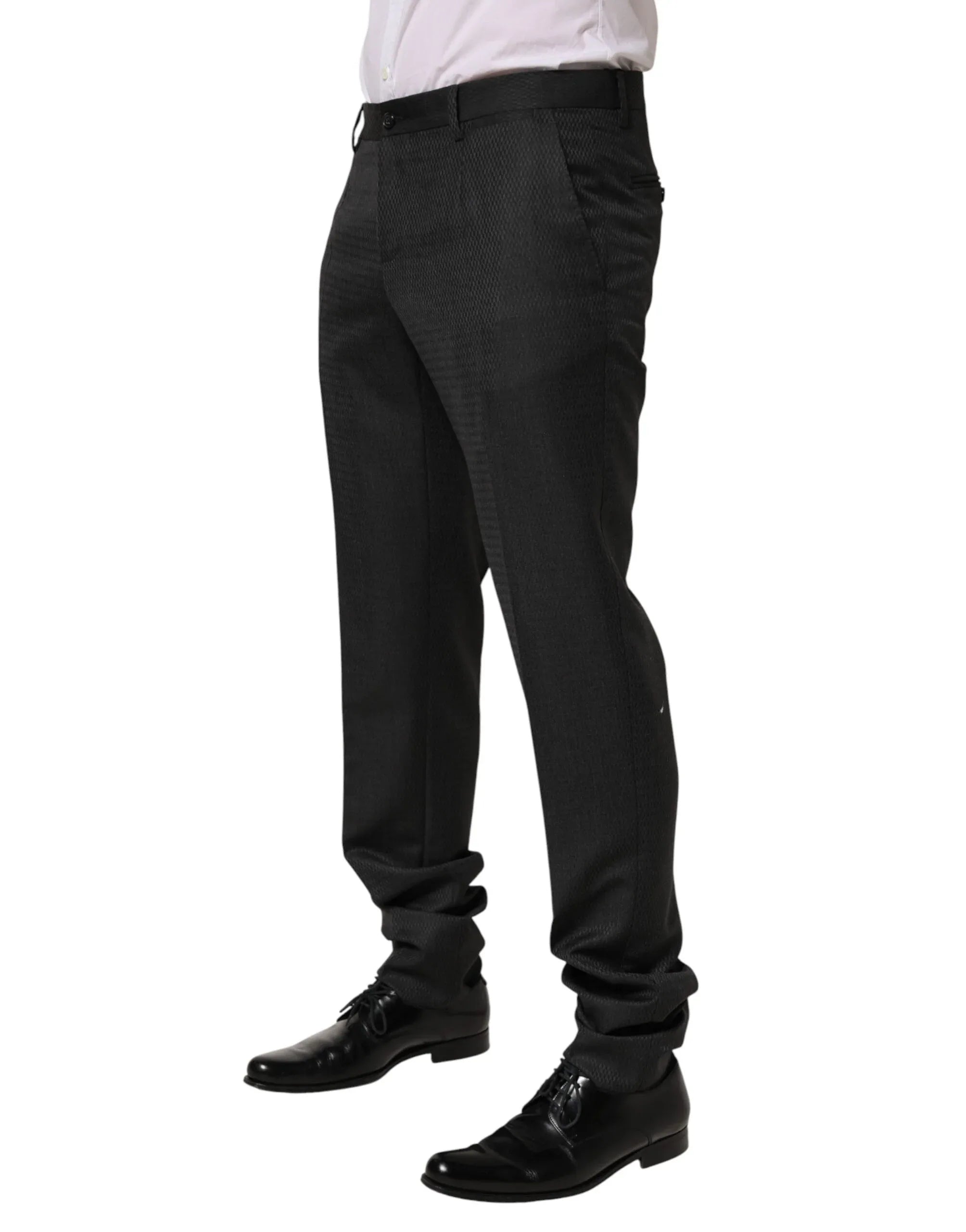 Dolce & Gabbana Black Wool Formal Dress Men Trouser Pants - Zeiniez
