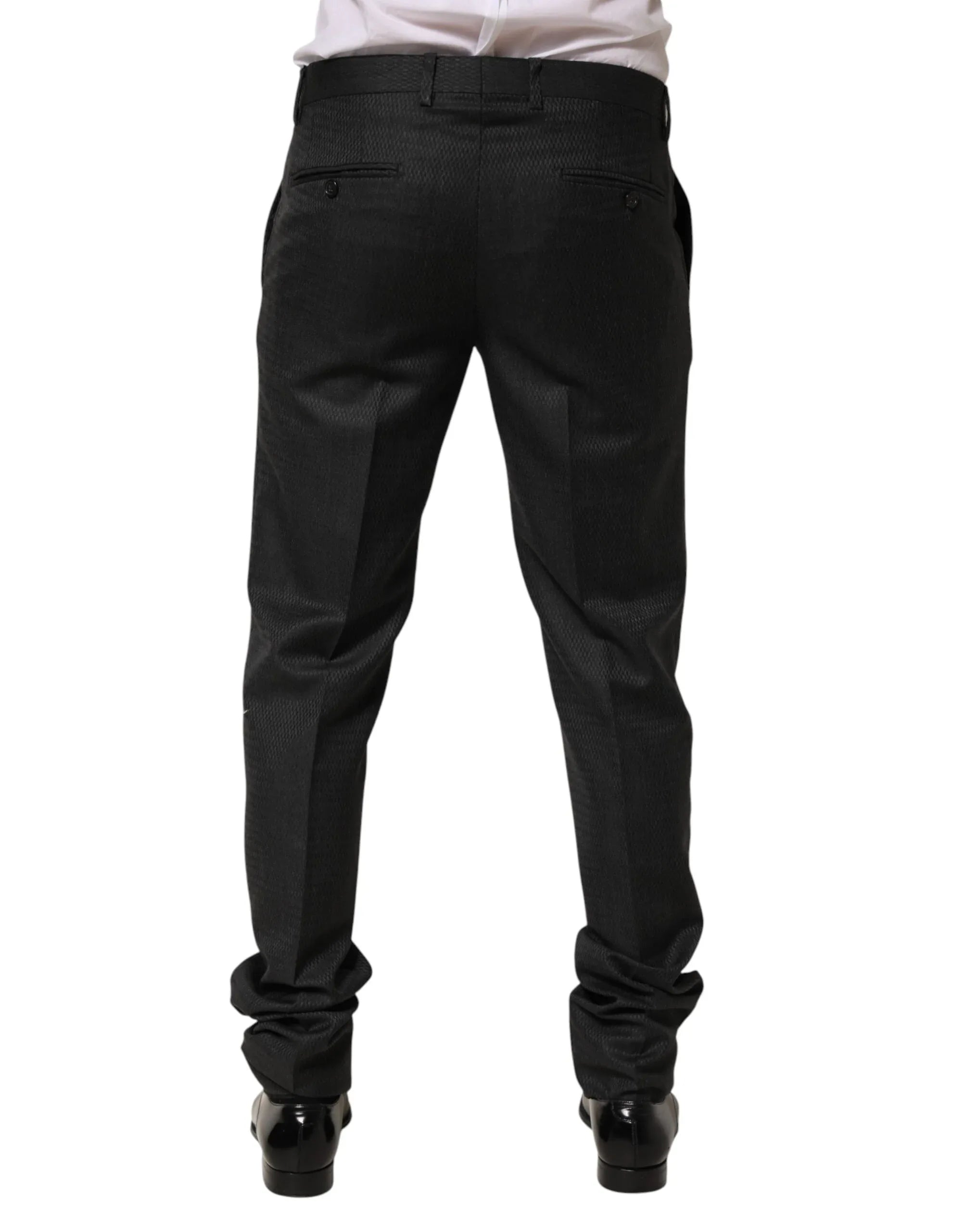 Dolce & Gabbana Black Wool Formal Dress Men Trouser Pants - Zeiniez