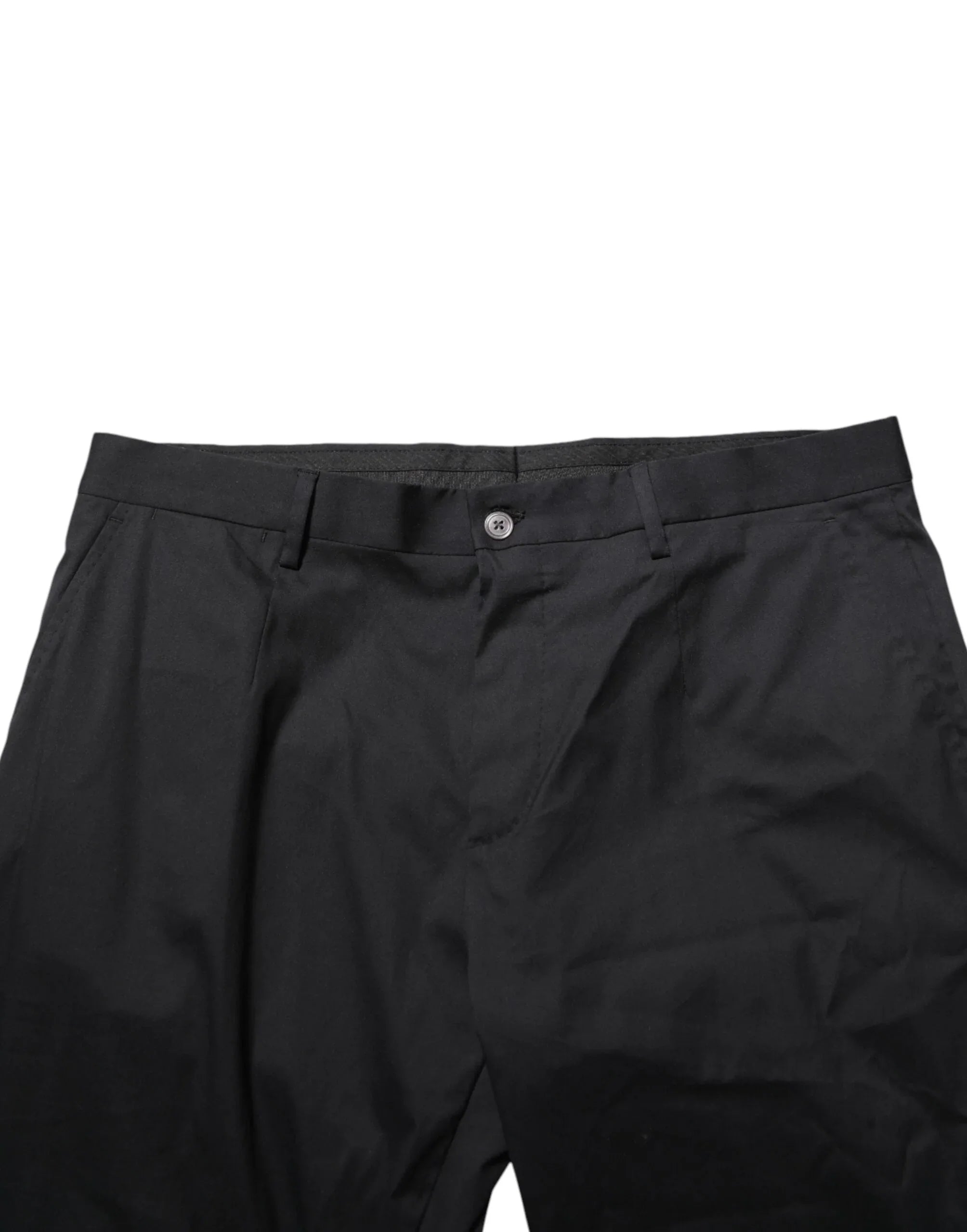 Dolce & Gabbana Black Cotton Formal Dress Men Trouser Pants - Zeiniez