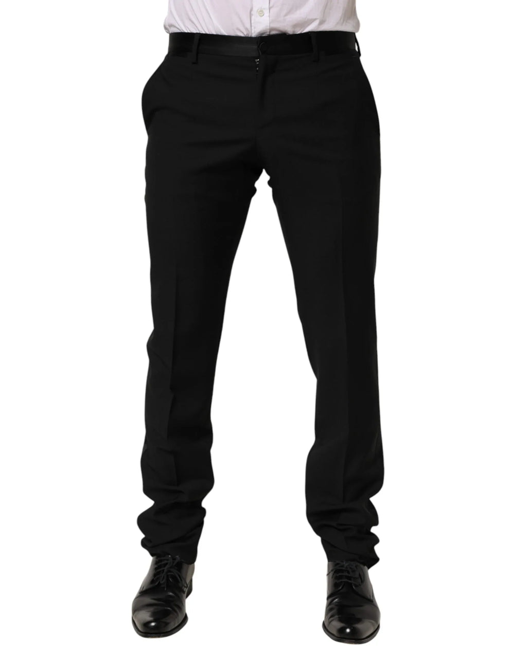 Dolce & Gabbana Black Wool Formal Dress Men Trouser Pants - Zeiniez