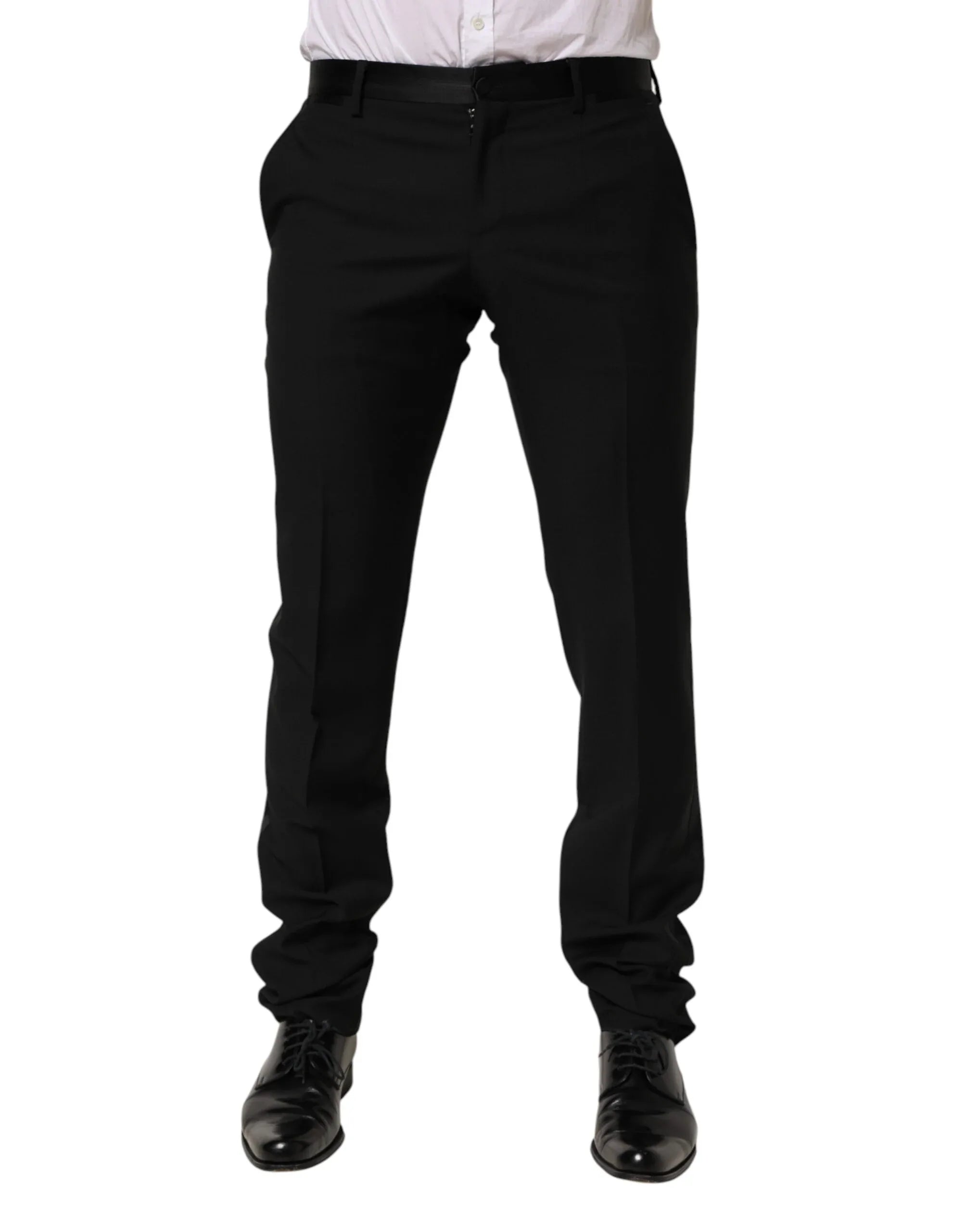 Dolce & Gabbana Black Wool Formal Dress Men Trouser Pants - Zeiniez