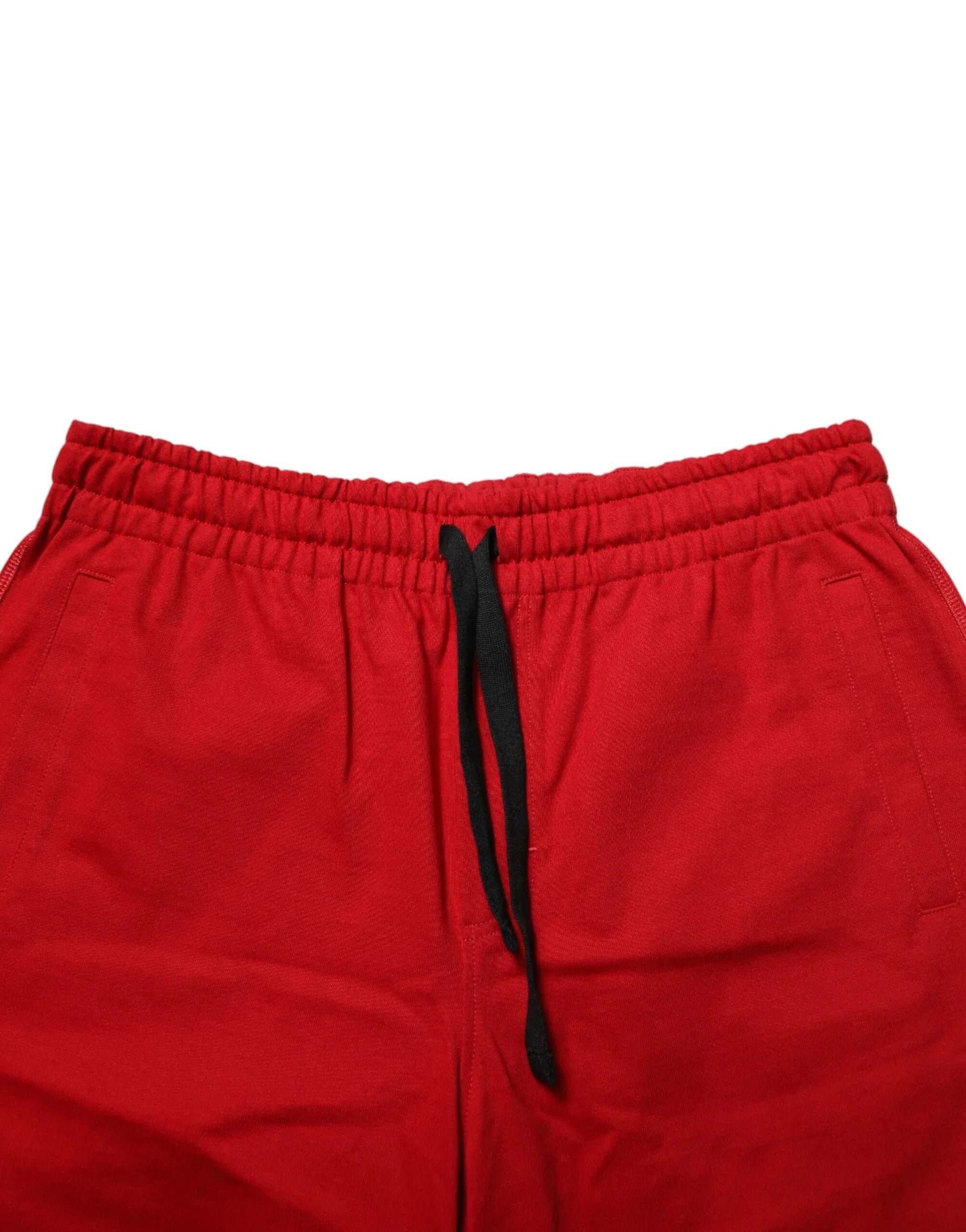 Dolce & Gabbana Red Cotton MidWaist Drawstring Bermuda Pants - Zeiniez