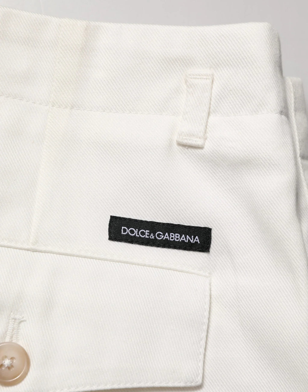 Dolce & Gabbana White Cotton Mid Waist Men Bermuda Shorts - Zeiniez