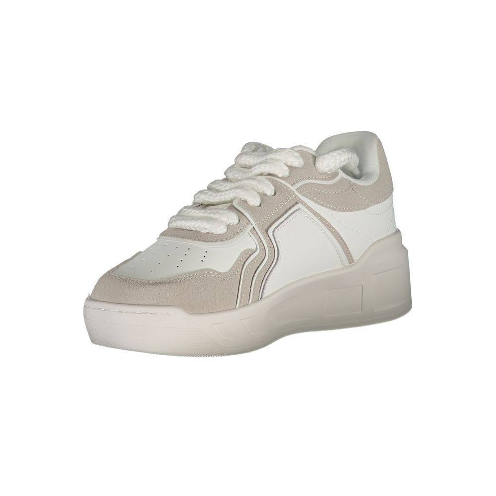 Gaelle Paris Bianco Polyurethane Women Sneaker - Zeiniez