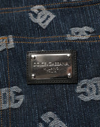 Dolce & Gabbana Blue Logo Print Straight Denim Men Jeans - Zeiniez