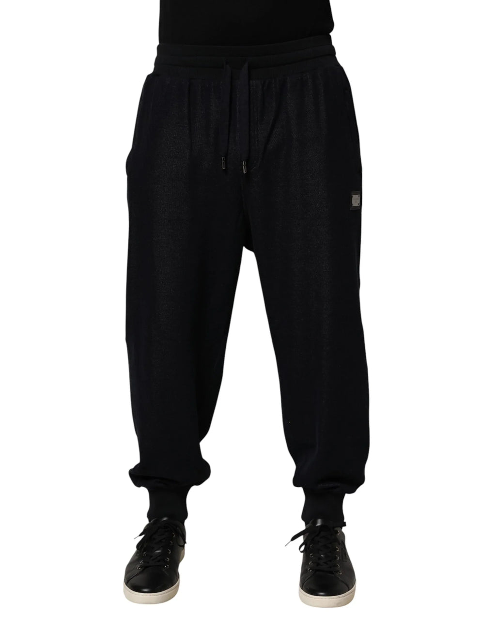 Dolce & Gabbana Black Cotton Blend Drawstring Jogger Jogger Pants - Zeiniez
