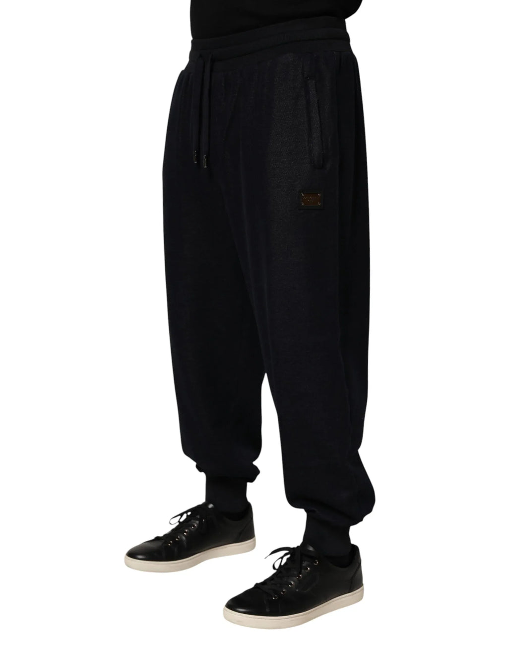 Dolce & Gabbana Black Cotton Blend Drawstring Jogger Jogger Pants - Zeiniez