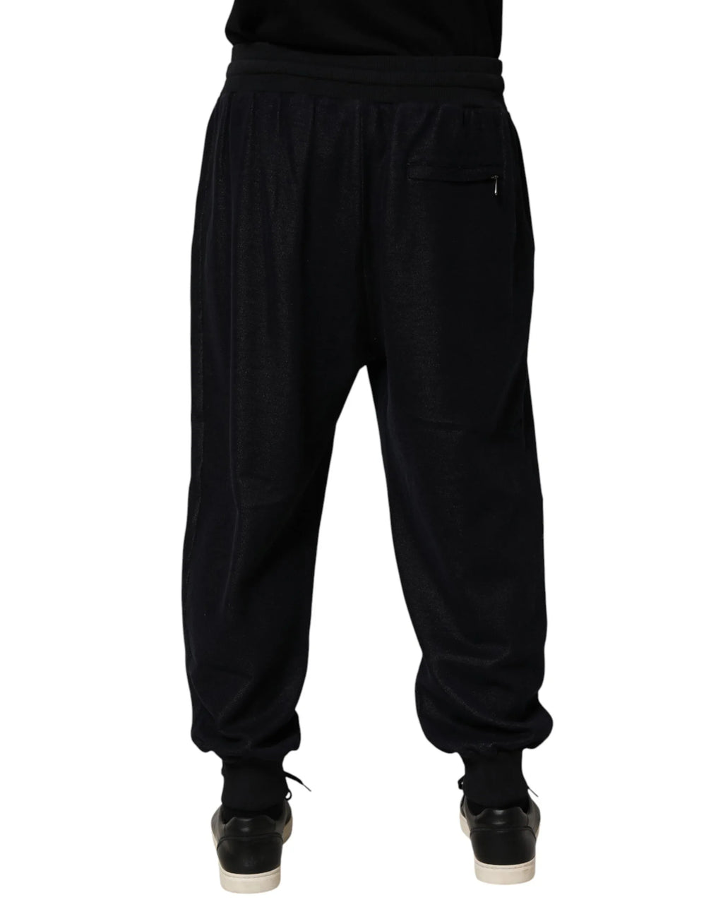 Dolce & Gabbana Black Cotton Blend Drawstring Jogger Jogger Pants - Zeiniez