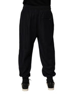 Dolce & Gabbana Black Cotton Blend Drawstring Jogger Jogger Pants - Zeiniez