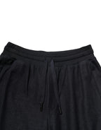 Dolce & Gabbana Black Cotton Blend Drawstring Jogger Jogger Pants - Zeiniez
