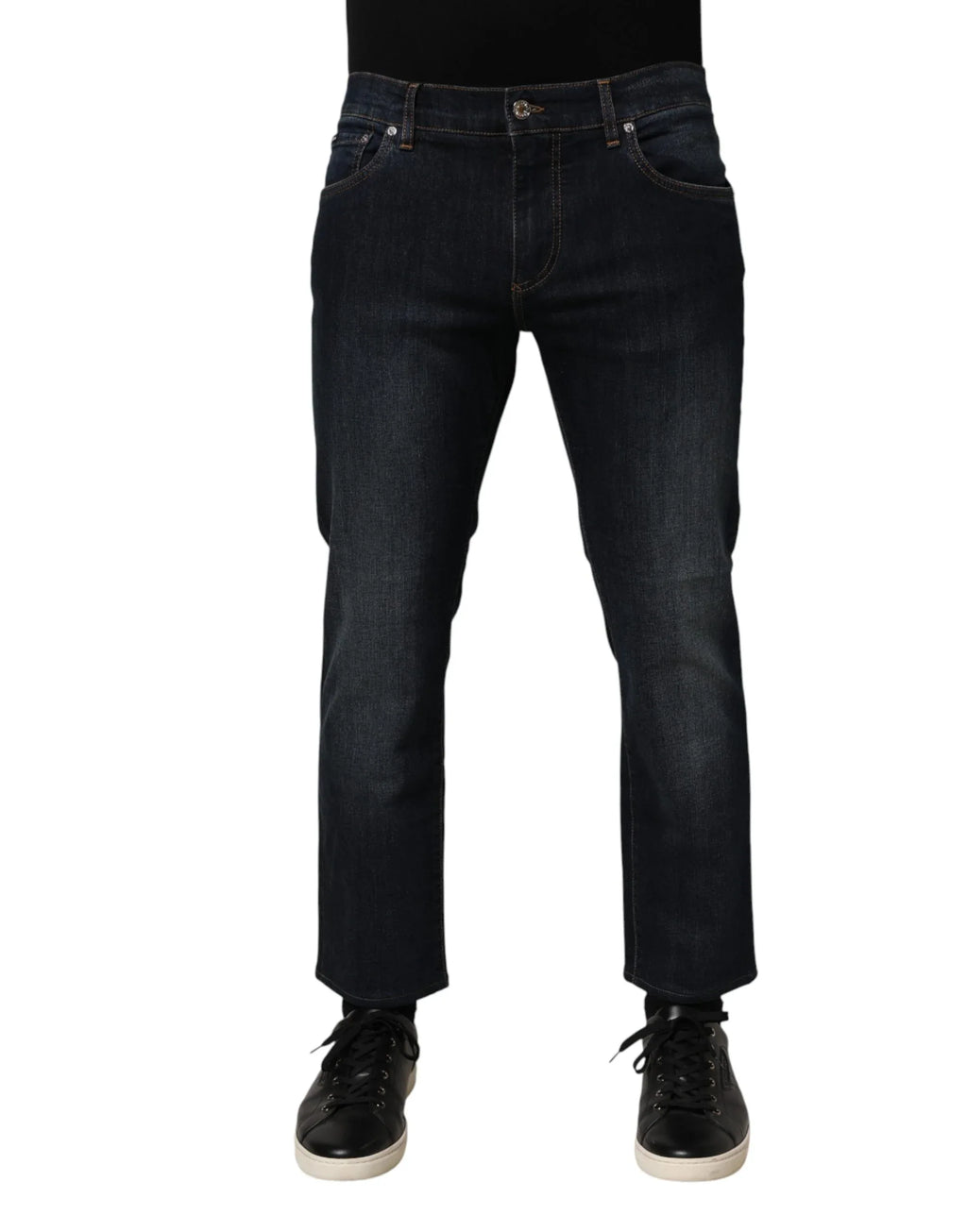 Dolce & Gabbana Dark Blue Cotton Skinny Men Denim Jeans - Zeiniez