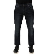 Dolce & Gabbana Dark Blue Cotton Skinny Men Denim Jeans - Zeiniez