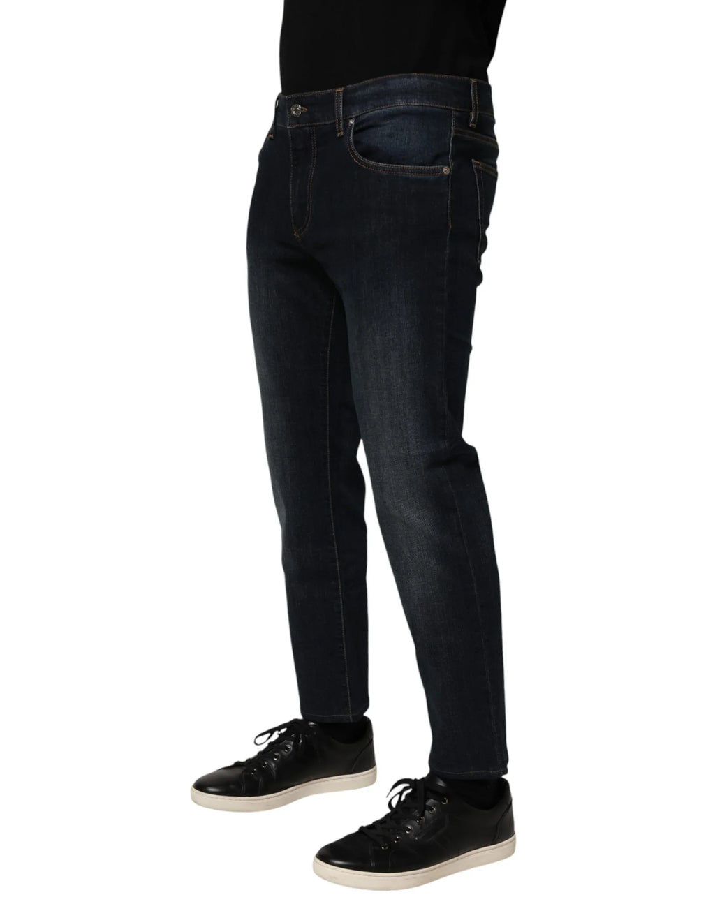 Dolce & Gabbana Dark Blue Cotton Skinny Men Denim Jeans - Zeiniez