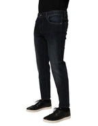 Dolce & Gabbana Dark Blue Cotton Skinny Men Denim Jeans - Zeiniez