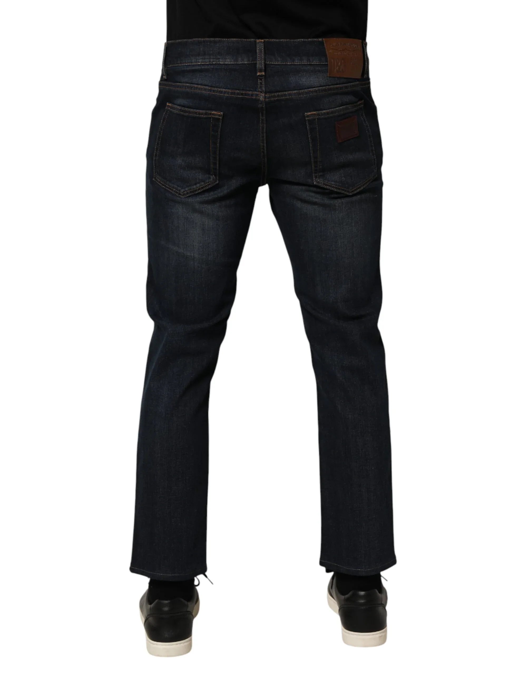 Dolce & Gabbana Dark Blue Cotton Skinny Men Denim Jeans - Zeiniez