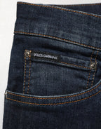 Dolce & Gabbana Dark Blue Cotton Skinny Men Denim Jeans - Zeiniez
