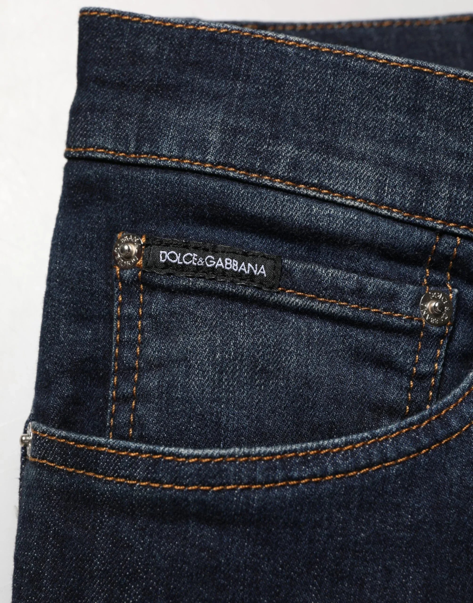 Dolce & Gabbana Dark Blue Cotton Skinny Men Denim Jeans - Zeiniez