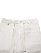 Dolce & Gabbana White Cotton Stretch Cropped Trouser Pants - Zeiniez