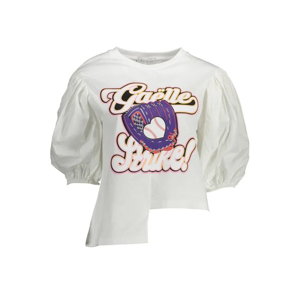 Gaelle Paris Bianco Cotton Women T-Shirt - Zeiniez
