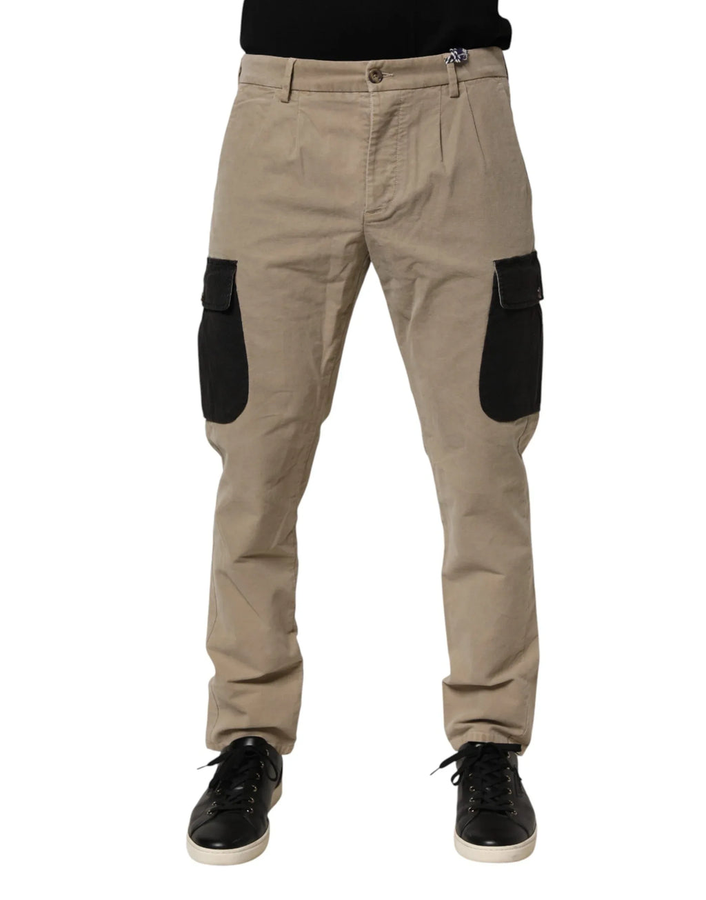 AT.P.CO Beige Mid Waist Skinny Men Cargo Chino Trouser Pants - Zeiniez