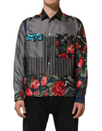Dolce & Gabbana Multicolor Patchwork Long Sleeves Silk Shirt - Zeiniez
